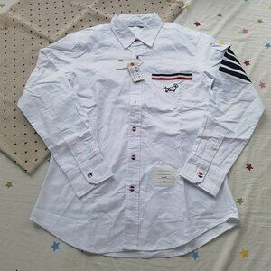 Thom Browne White Long-Sleeved Shirt